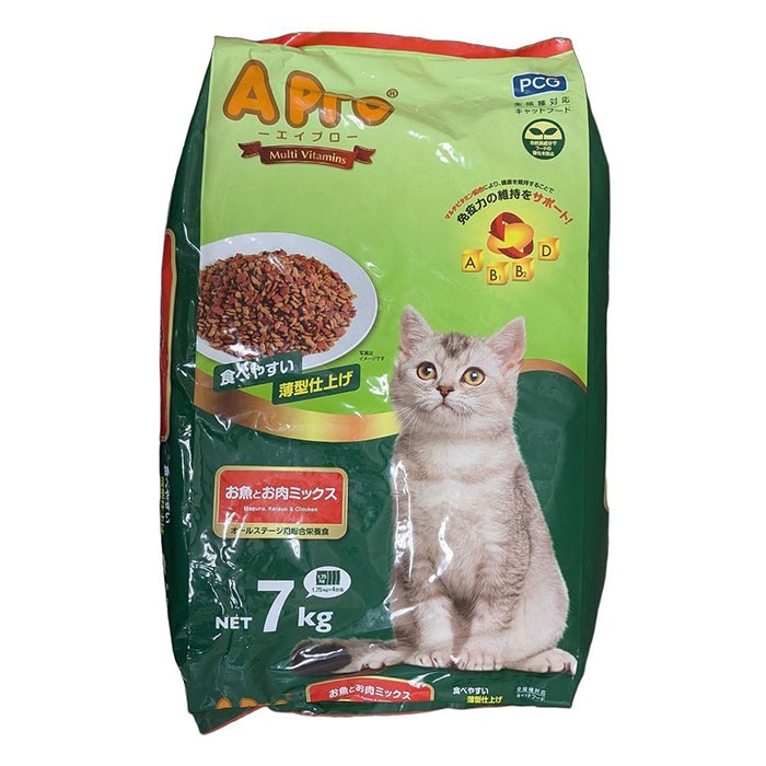 Apro エイプロ 猫ドライフード お魚とお肉ミックス 7kg 大容量 多頭 大容量 多頭飼 猫 増量 キャットフード 猫 ドライフード