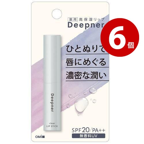 【ネコポス対応】【医薬部外品】近江兄弟社 メンターム ディープナーリップ 無香料UＶ 2.3ｇ 6個