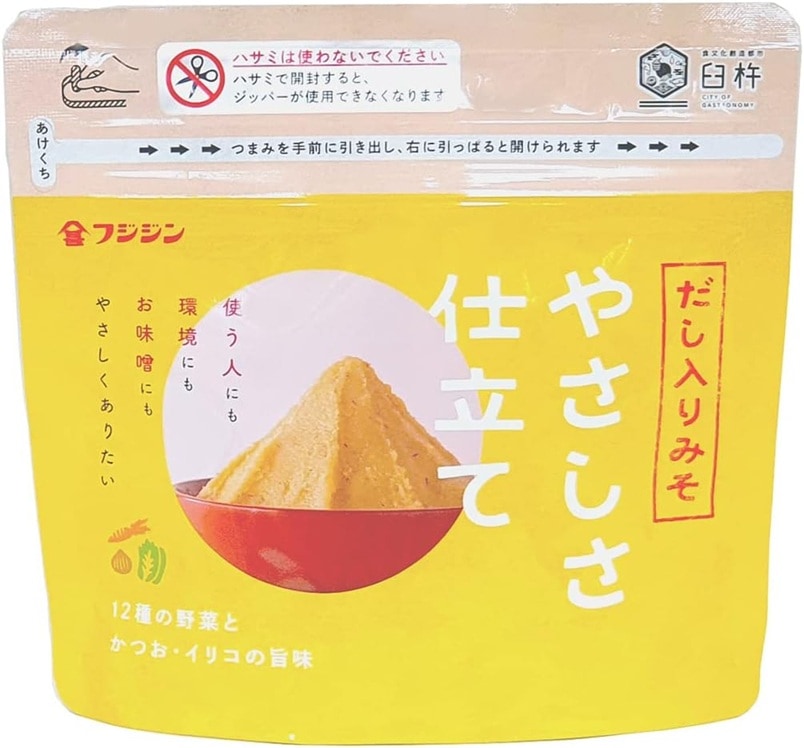 富士甚醤油 フジジン 味噌 やさしさ仕立てジップみそだし入り 450g