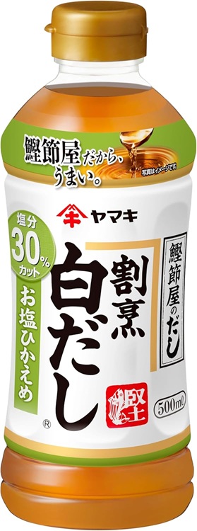 ヤマキ　割烹白だしお塩ひかえめ　500ml