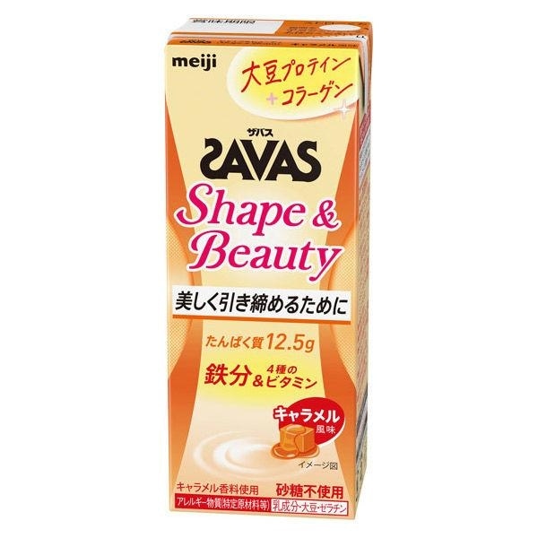 明治　ザバス　Shape＆Beauty　キャラメル風味　200ml　プロテイン飲料　栄養補給