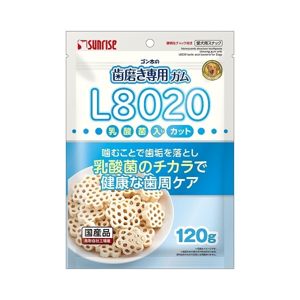 マルカン　サンライズ　ゴン太の歯磨き専用ガム　L8020乳酸菌入り　カット　120g
