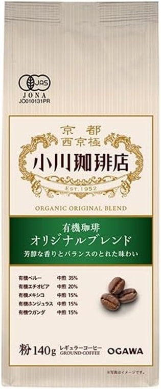 小川珈琲 有機珈琲 オリジナルブレンド 粉 140g