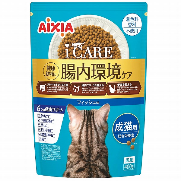 アイシア　i CARE　キャットドライ　フィッシュ味　400g　成猫用　キャットフード