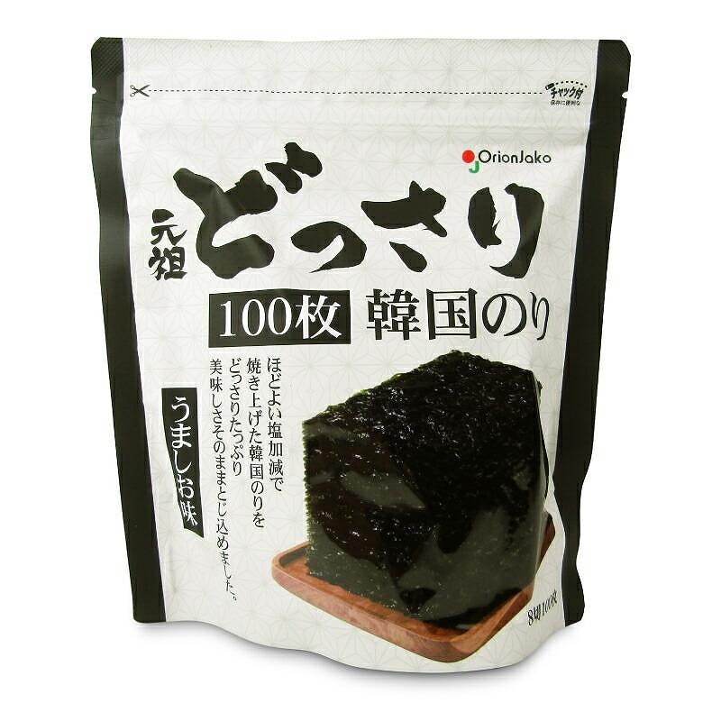 オリオンジャコー どっさり韓国のり うま塩味 100枚
