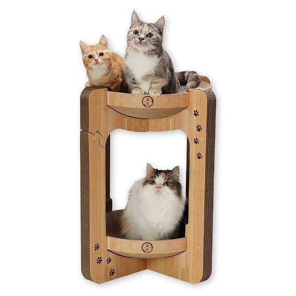 猫壱 バリバリボウルタワー XL ライトブラウン 1個 爪とぎ
