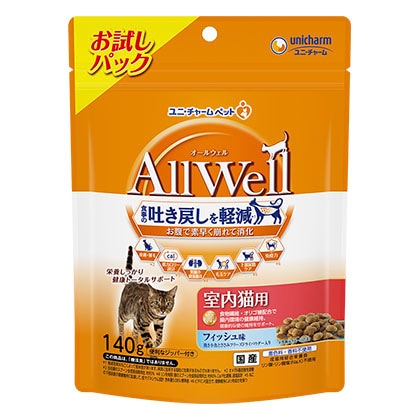 ユニ・チャーム AllWell 室内猫用 フィッシュ味 フリーズドライパウダー 140g