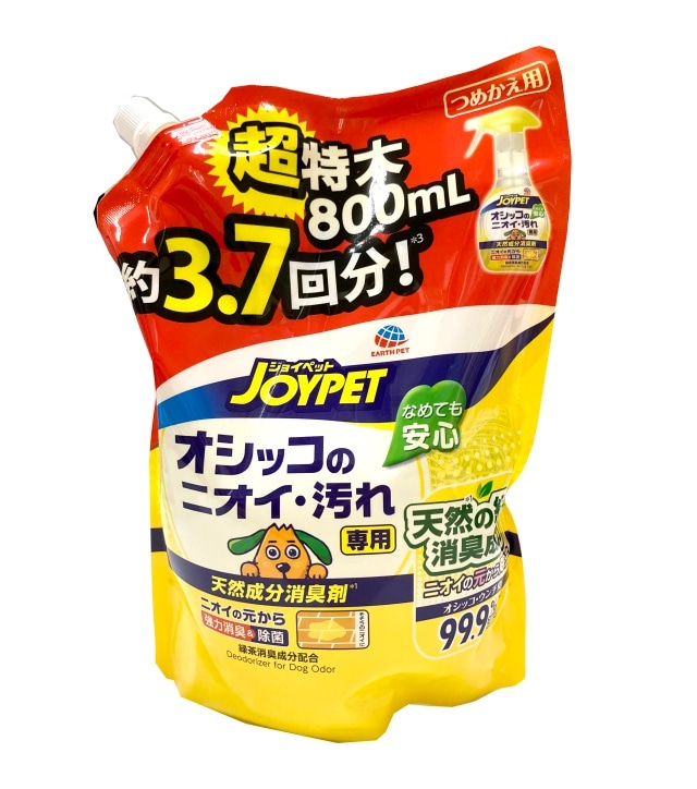 アースペット　ジョイペット　オシッコのニオイ・汚れ専用　天然成分消臭剤　詰替え　超特大800ml