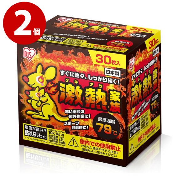 アイリスオーヤマ　カイロ　激熱家族　貼れないレギュラー　30個入×2個