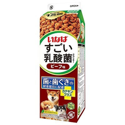 いなば すごい乳酸菌クランキー牛乳パック ビーフ味 380g