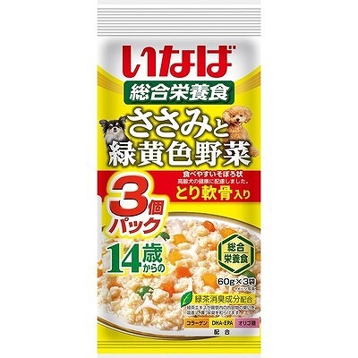 いなば ささみと緑黄色野菜 14歳からのとり軟骨入り 3P