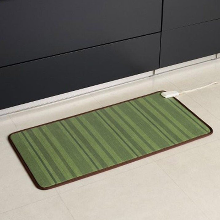 ワタナベ工業 あったかキッチンマット 45cmx90cm ボーダーRグリーン WKM-4590GRR 【m特】