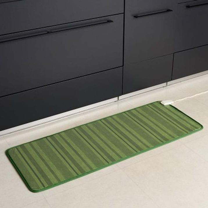 ワタナベ工業 あったかキッチンマット 45cmx120cm ボーダーRグリーン WKM-4512GRR 【m特】