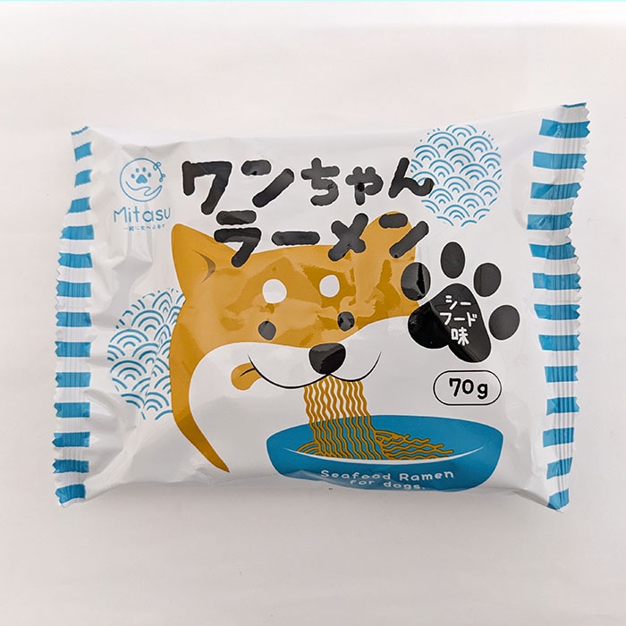 【ネコポス対応】清水物産 【賞味期限2026年3月まで】 ワンちゃんラーメン シーフード 日本仕様 70g 犬用 間食 おやつ ラーメン