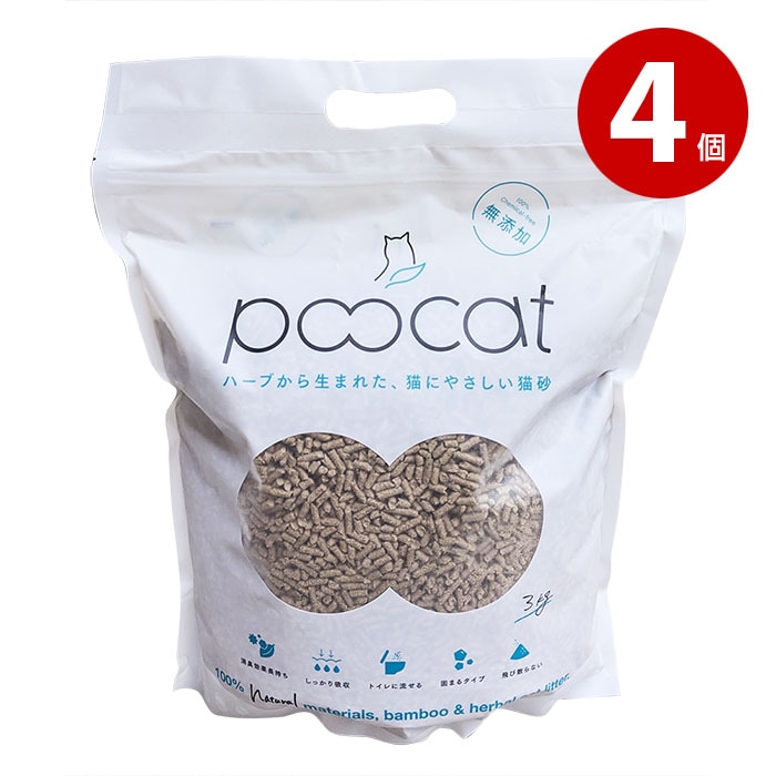 【取寄品】近江　プーキャット(poocat)　3kg　猫砂　ねこ砂　4個