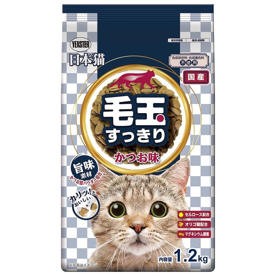 イースター 日本猫 毛玉すっきり かつお味 1.2kg