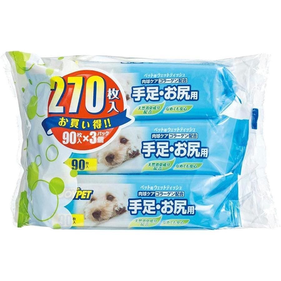 アース・ペット JOYPET ウエットティッシュα 手足・お尻用 90枚×3個