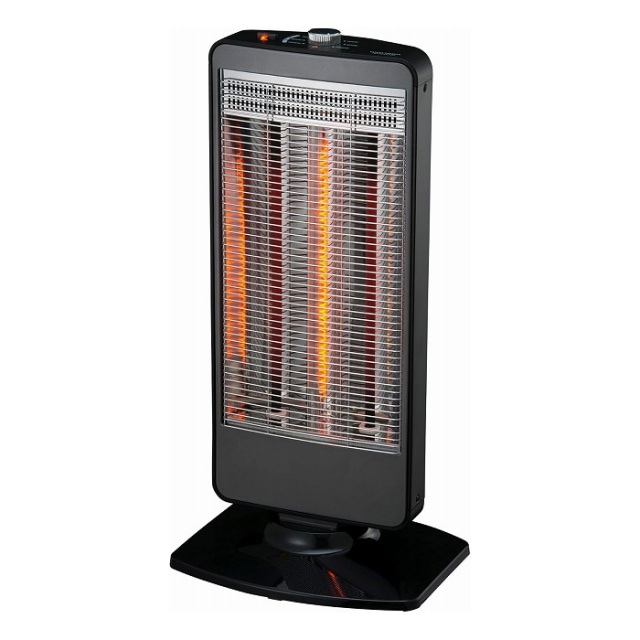 ユアサプライムス　3灯管ハイブリッドヒーター　ブラック　YKT-SCS12 （K）首振り　電気ストーブ【送料無料】【同梱不可】