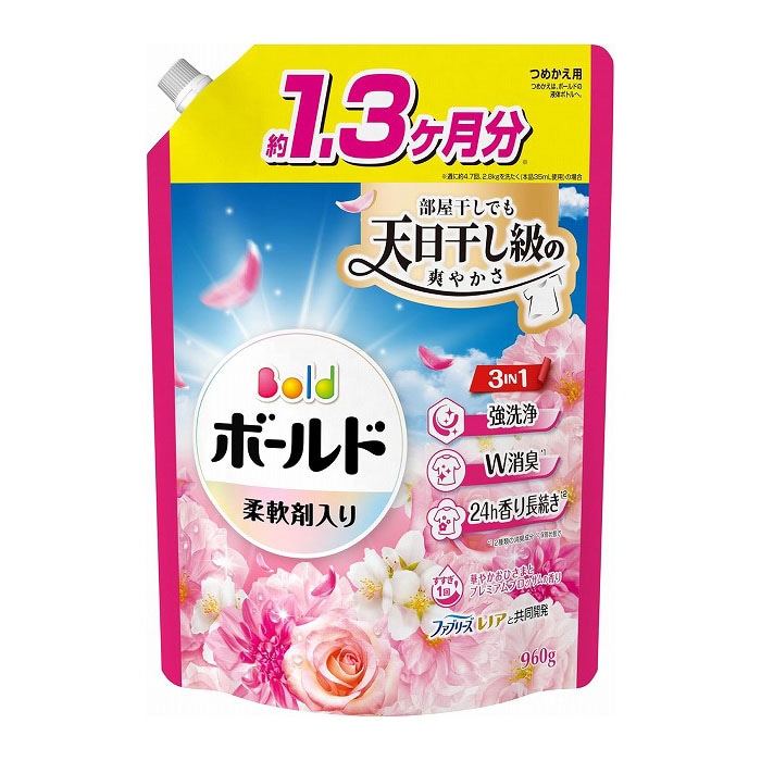 P&G ボールドジェル プレミアムブロッサム 詰替 超ジャンボ 960g 【ｍ特】
