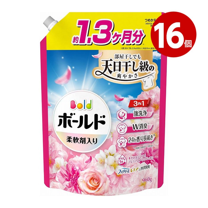 P&G ボールドジェル プレミアムブロッサム 詰替 超ジャンボ 960g 16個 【ｍ特】
