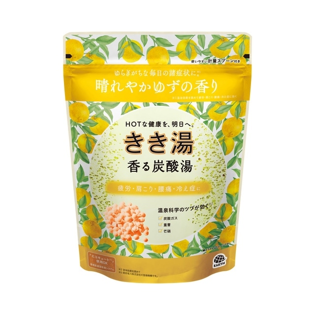 【医薬部外品】アース製薬　きき湯　香る炭酸湯　ゆずの香り　360g　入浴剤