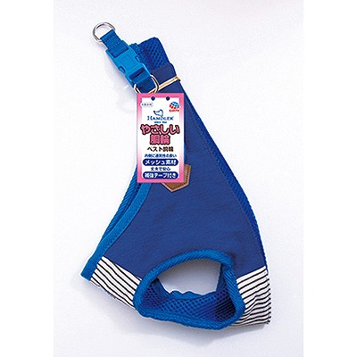 アース・ペット デニムヒッコリーベスト胴輪 2S 青