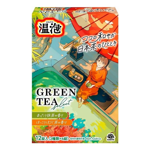 【医薬部外品】 アース製薬　温泡　ONPO　グリーンティーセレクト　2種詰め合わせ　12錠入(2種類ｘ6錠)　入浴剤