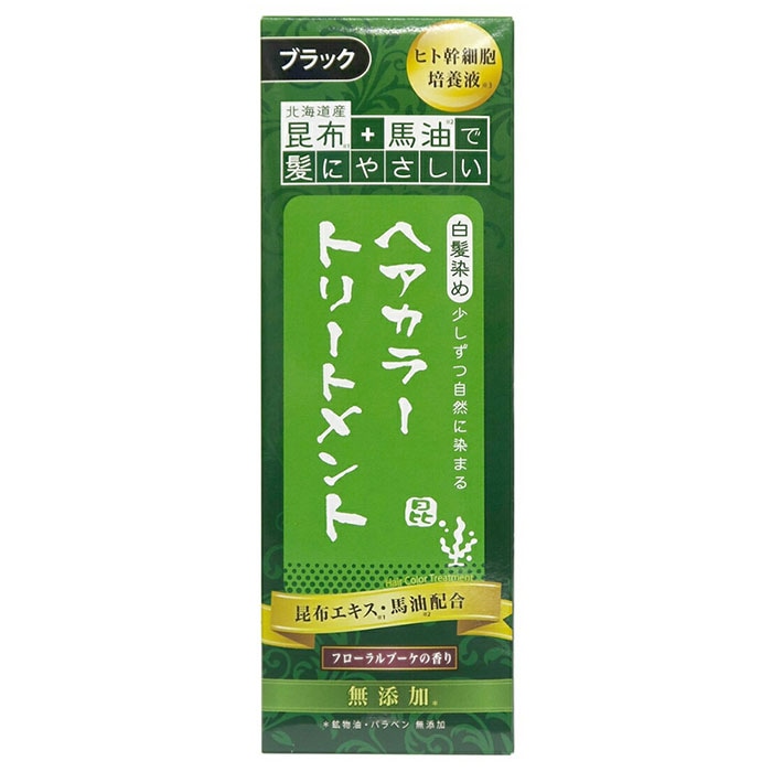 三和通商 昆布と馬油ヘアカラートリートメント ブラック 200g