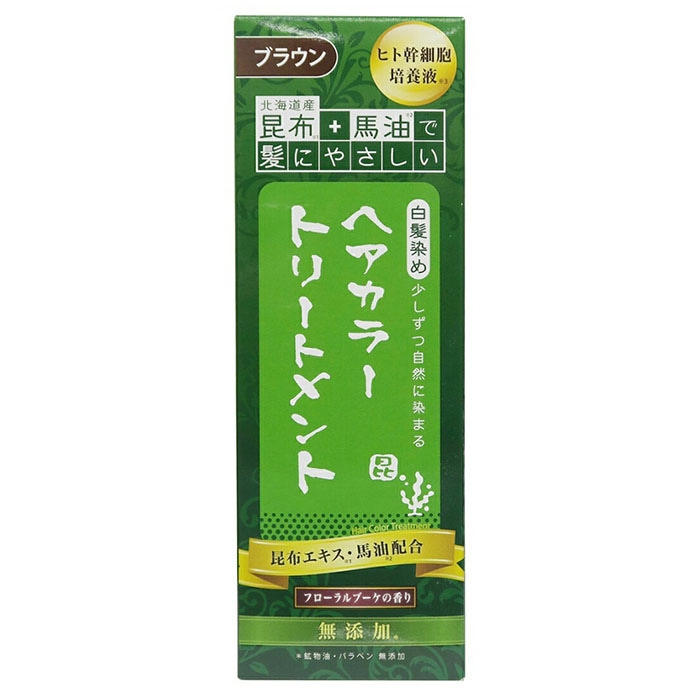 三和通商 昆布と馬油ヘアカラートリートメント ブラウン 200g