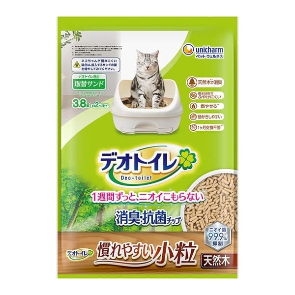 ユニ・チャーム　デオトイレ　消臭・抗菌チップ　慣れやすい小粒　3.8L　猫砂