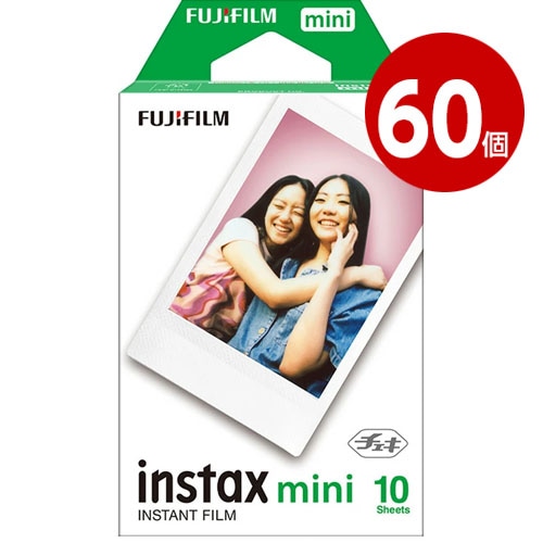 富士フイルム FUJIFILM チェキ instax mini ホワイト チェキmini用 インスタントフィルム 10枚入り× 【60個セット】