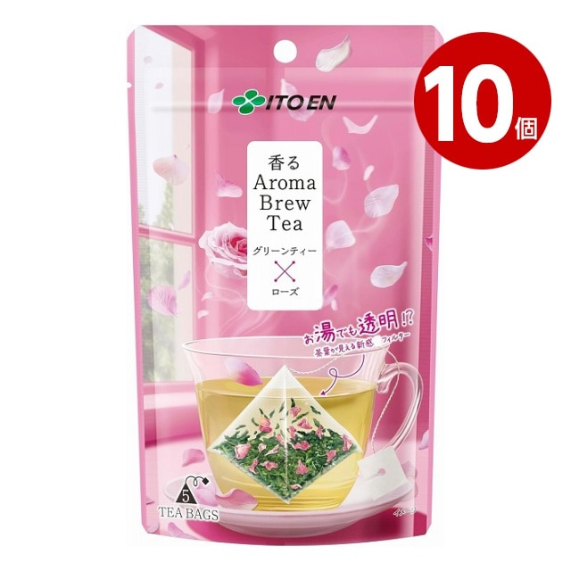 伊藤園　香るＡｒｏｍａ　Ｂｒｅｗ　Ｔｅａ　グリーンティー×ローズ　ティーバッグ　5袋×10個【送料無料】