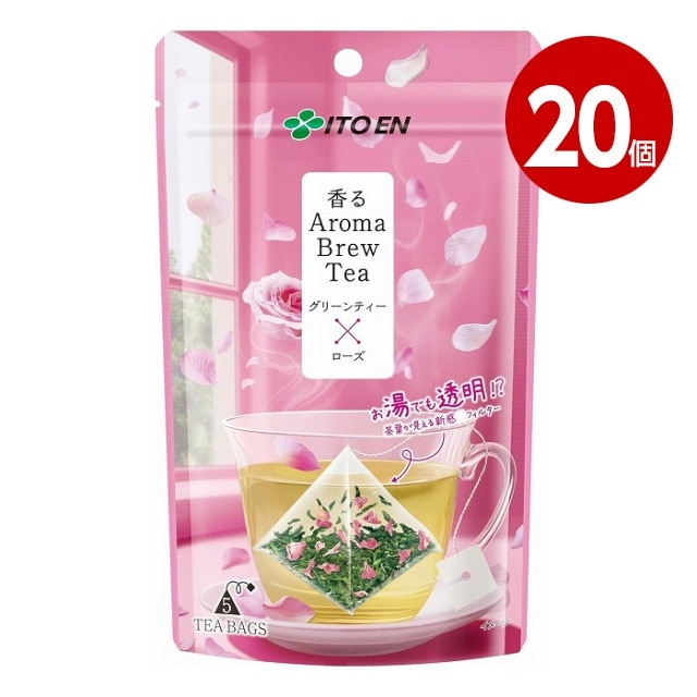 伊藤園　香るＡｒｏｍａ　Ｂｒｅｗ　Ｔｅａ　グリーンティー×ローズ　ティーバッグ　5袋×20個【送料無料】