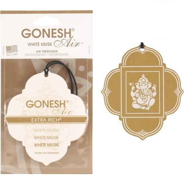 【ネコポス対応】GONESH(ガーネッシュ)　ペーパーエアーフレッシュナー　ホワイトムスクの香り　1個　カー用品　芳香剤