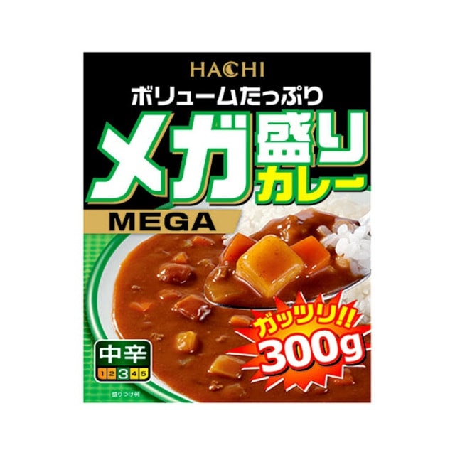 【ネコポス対応】ハチ　メガ盛りカレー　中辛　300g　レトルトカレー【ｍ特】