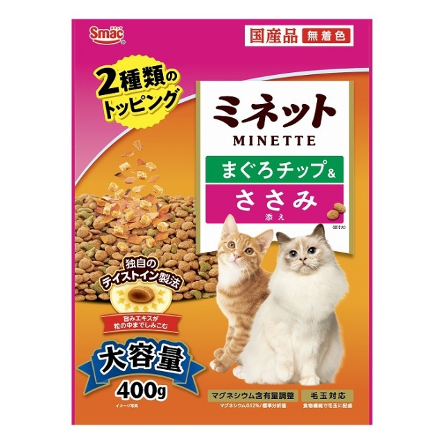 スマック　ミネット　まぐろチップ＆ささみ添え　400g　キャットフード