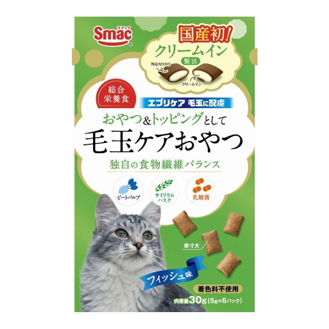 スマック　エブリケア　クリームイン　毛玉に配慮　CAT　フィッシュ味　30g　猫用おやつ　キャットフード
