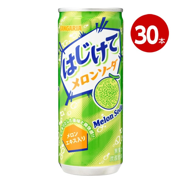 サンガリア はじけてメロンソーダ 250g 30缶 【ｍ特】