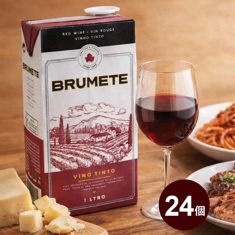 ロウィンズ　スペイン産　BRUMETE　赤ワイン　1000ml　辛口　度数12％　24個 【ｍ特】
