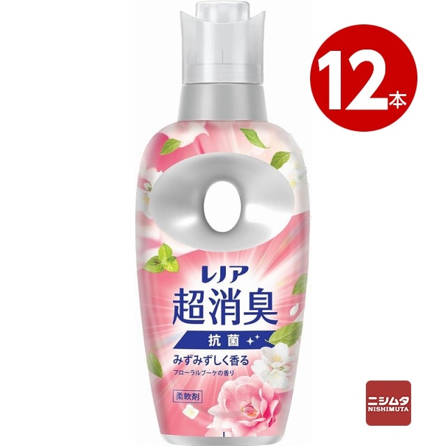 P&G　レノア　超消臭　みずみずしく香るフローラルブーケの香り　本体　475ml×12本　柔軟剤 【ｍ特】
