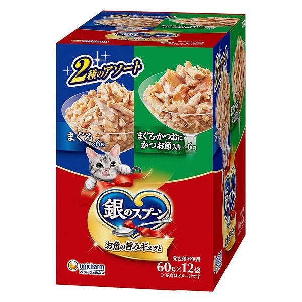 銀のスプーン　レトルトパウチ　まぐろ・かつおにかつお節入　60g 12袋　１０箱 銀のスプーン パウチまぐろ&まぐろ・かつおにかつお節入り 60g×12袋