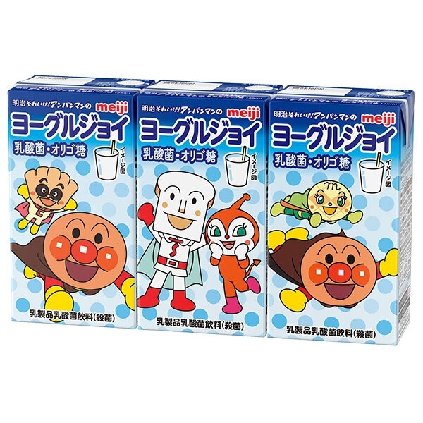 明治 それいけ！アンパンマンの朝のヨーグルジョイ 乳酸菌・オリゴ糖 125ml×3本パック 紙パック
