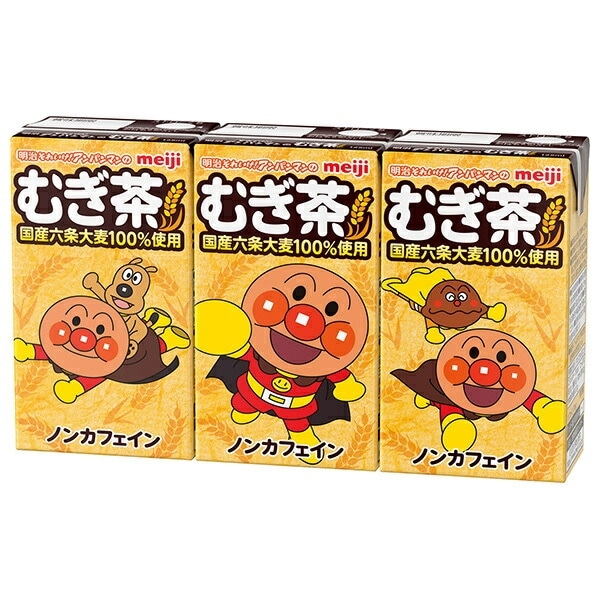 明治 それいけ！アンパンマンのむぎ茶 125ml×3本パック 紙パック