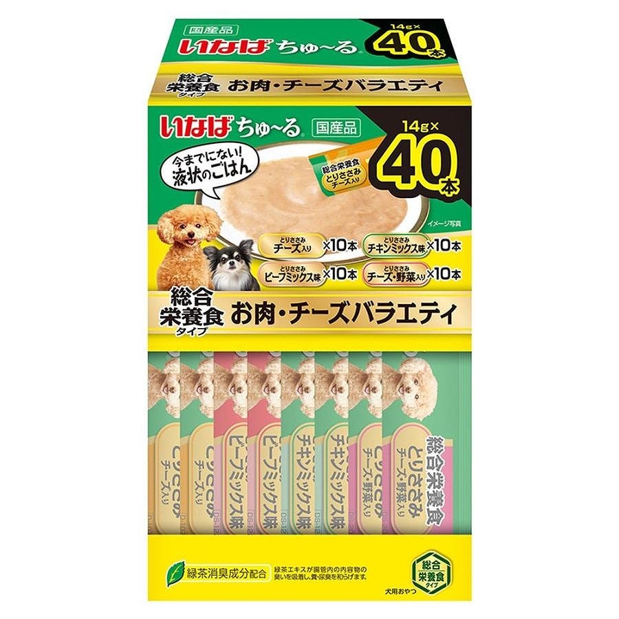 いなば 総合栄養食 お肉・チーズバラエティ 40本入り(BOX)