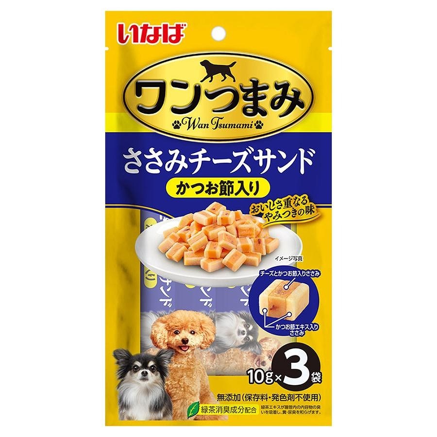 いなば ワンつまみ ささみチーズサンド かつお節入り 10g×3袋