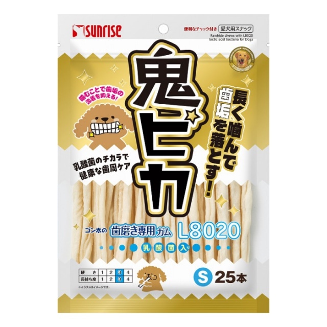 【ネコポス対応】マルカン　サンライズ　ゴン太の歯磨き専用ガム　L8020乳酸菌入り　鬼ピカ　Sサイズ