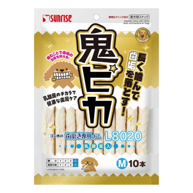 【ネコポス対応】マルカン　サンライズ　ゴン太の歯磨き専用ガム　L8020乳酸菌入り　鬼ピカ　Mサイズ