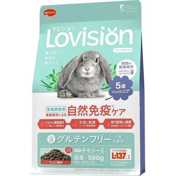 日本ペットフード ラビジョン ラビットフード 5歳からのシニア 580g
