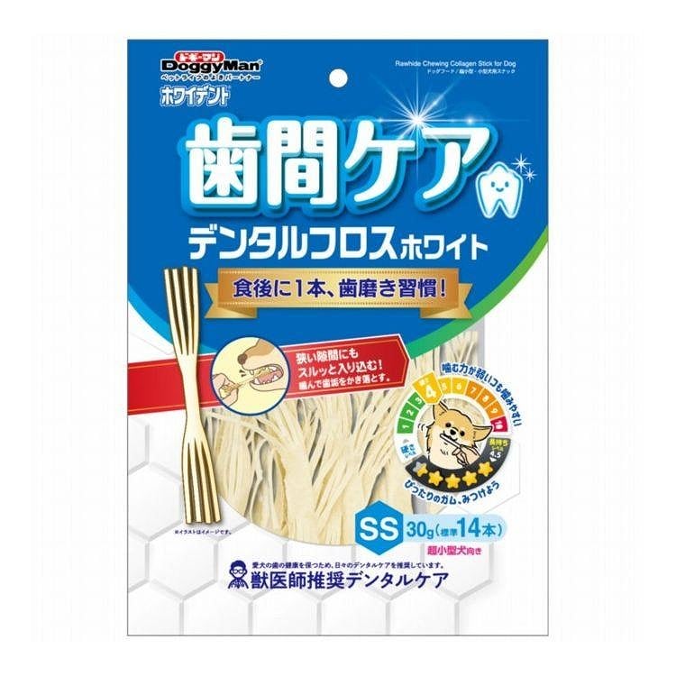 ドギーマン ホワイデント 歯間ケア デンタルフロス ホワイト SS30g 標準14本