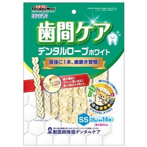 ドギーマン ホワイデント 歯間ケア デンタルロープ ホワイト SS 25g